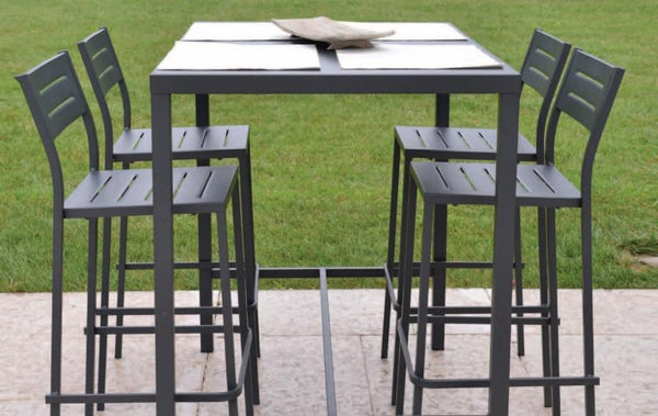 Outdoor | Table and Base Dorio 60H Outdoor Table (Bar Height, 24"x32")